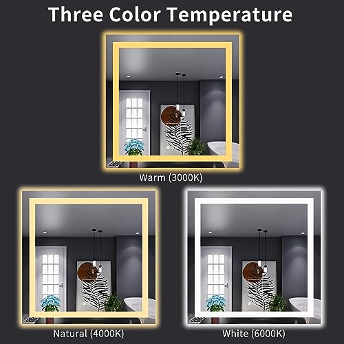 38"X38" LED Bathroom Mirror with Lights