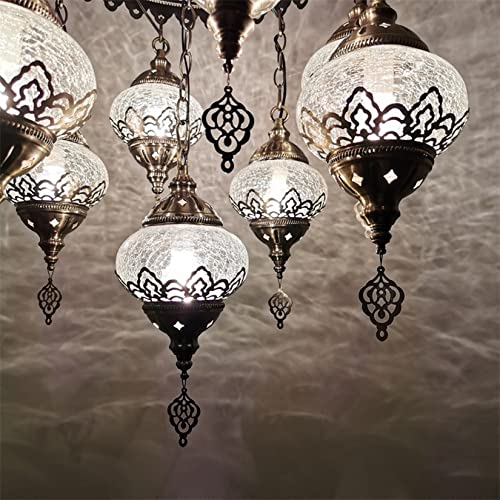 Turkish Moroccan Mosaic Boho Hardwired Chandelier Light Ceiling Hanging Lamp Pendant Fixture Lighting
