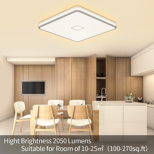 LED Ceiling Light Flush Mount 24W 12.6 inch Square LED Ceiling Lamp with 240Pcs Chips Without Flicker