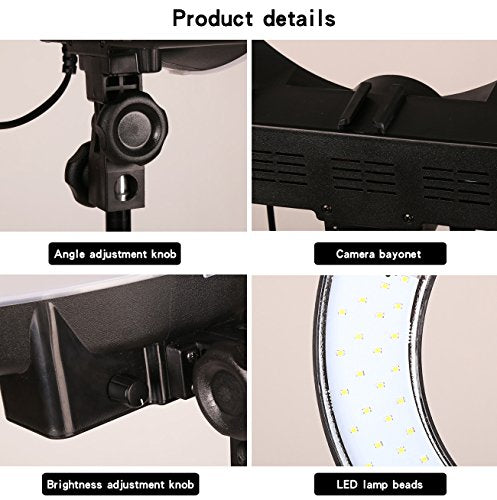 18 inch 65W LED Ring Light Mirror Make Up Beauty Light Studio Video Light Photography Lighting with Stand Bag for Portrait Selfie