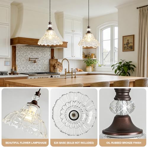 1 Piece Vintage Chandelier in Oil Rubbed Bronze Finish with Flower (1-Light / Oil-Rubbed Bronze)