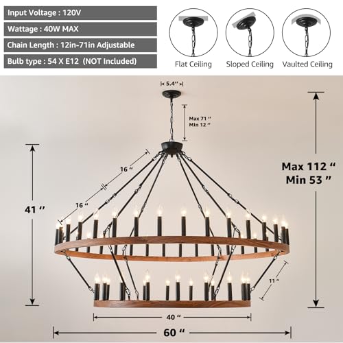 60" Wagon Wheel Chandelier 2