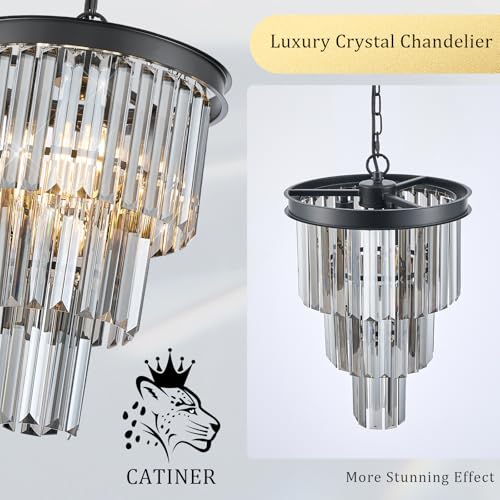 12" Smoke Gray Crystal Chandeliers