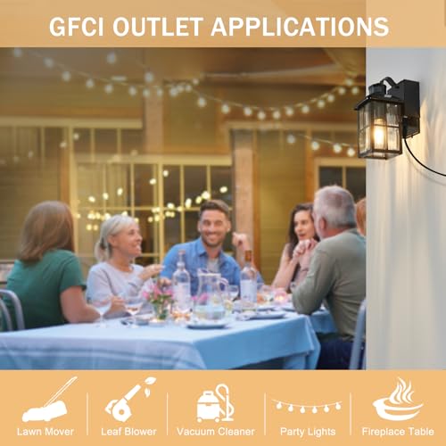 Porch Lights with GFCI Outlet with Remote