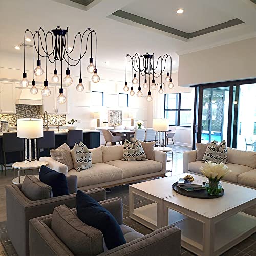 10 Arm Spider Light Fixture Industrial DIY Chandelier Pendant Lamp