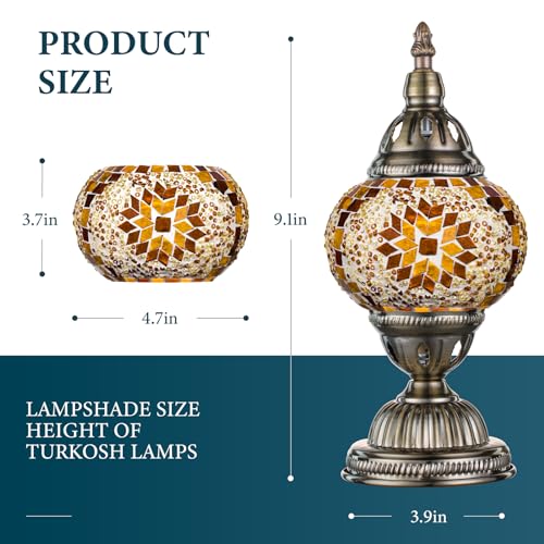 Turkish Mosaic Lamp Stained Glass Table Lamp with Tiffany Style