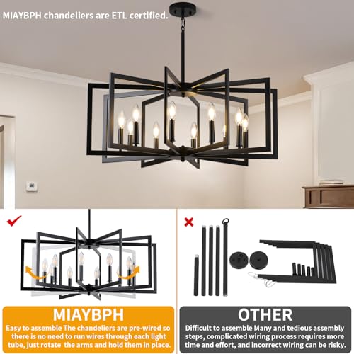 Black Chandelier for Dining Room (10 Count)