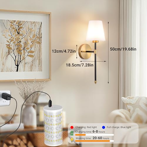Battery Operated Wall Sconces Set of 2 (2 Count)