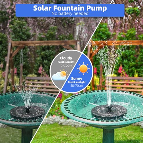 3.5W Solar Bird Bath Fountain Pump with 6 Nozzles & Fixed Pipes