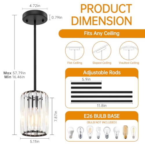 Black Pendant Light (2 Count)
