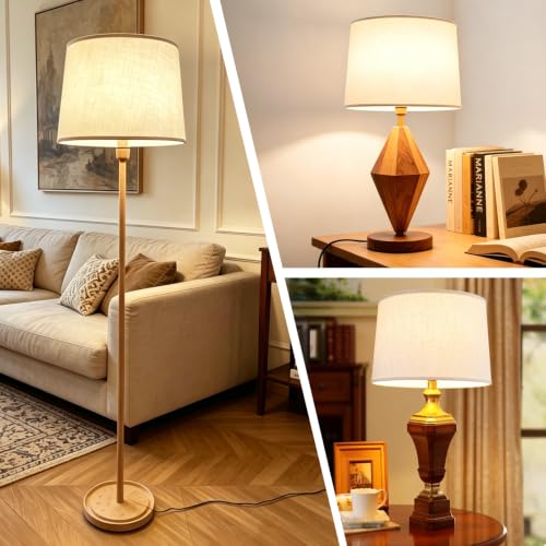 White Large Drum Lamp Shades Set of 2 (2 Count)