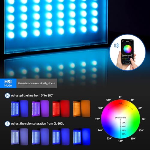 2 Pack RGB Video Light with Tripod Stands NP (2 Count)