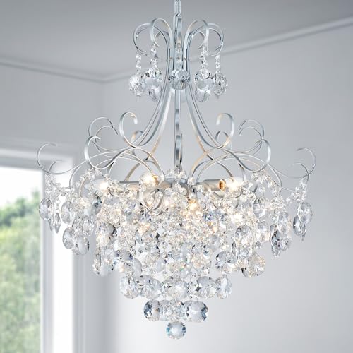 Crystal Chandelier K9 Crystal Lighting Chandelier for Living Room 10 E12 Bulbs High 27.6 in x Diameter 22.8 in