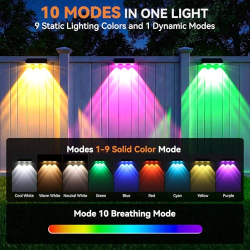 Solar Fence Lights Outdoor 12 Pack