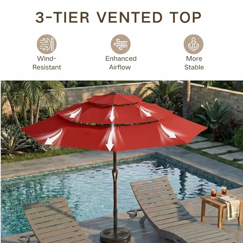10ft 3 Tier Patio Umbrella
