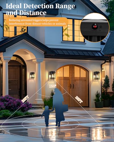 Motion Sensor Outdoor Wall Light Fixtures (2 Count)