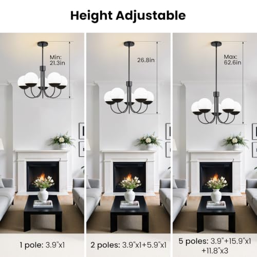 5 Light Modern Chandelier for Dining Room