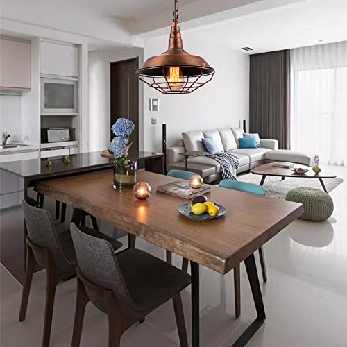 Industrial Pendant Lights Kitchen Island 2 Pack Farmhouse Hanging Light Fixtures with Adjustable Chain (2 Count)
