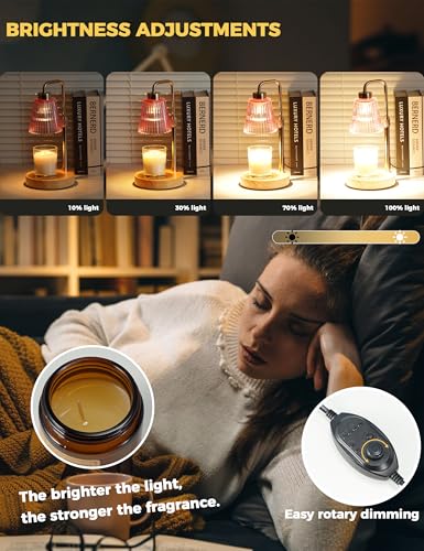Pink Candle Warmer Lamp with 24h Cycle Timer
