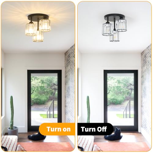 Crystal Semi Flush Mount Ceiling Light