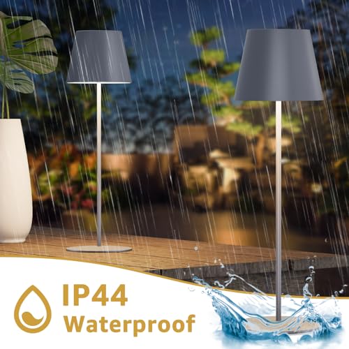 2 Pack Cordless Table Lamp Rechargeable 5000mAH Battery Operated Lights Touch Control LED Portable Desk Lamps 3 Color Dimming for Outdoor Coffee Bedroom Kitchen (2 Count)