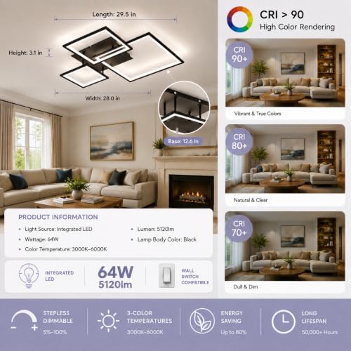 Modern Black Led Ceiling Light 3