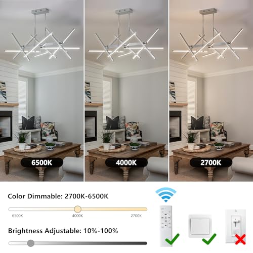 50'' Modern Chrome Chandelier Light Fixtures