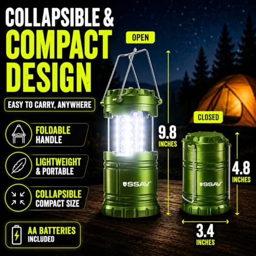 2 Pack Battery Powered LED Lanterns with Batteries for Each Lantern (2 Count)
