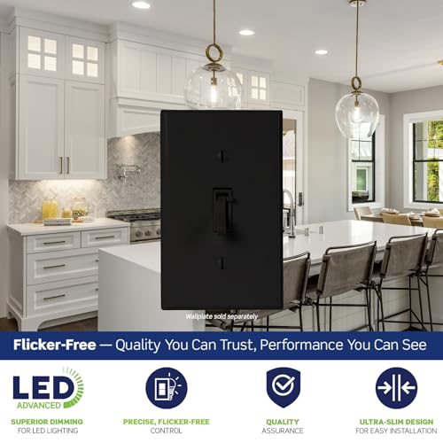 Toggle Slide LED Advanced Dimmer Switch for 150W Dimmable LED