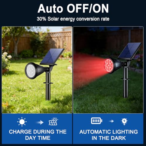 Solar Lights Outdoor Waterproof Flag Spotlights 2 Pack (2 Count)