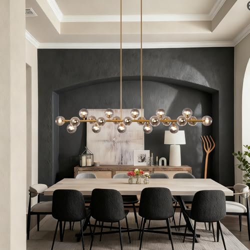 Modern Gold Chandelier Rectangle Pendant Light Sputnik Chandeliers Hanging Light Fixture 16