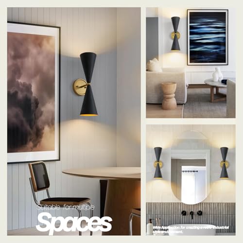 Modern Black Gold Wall Sconce