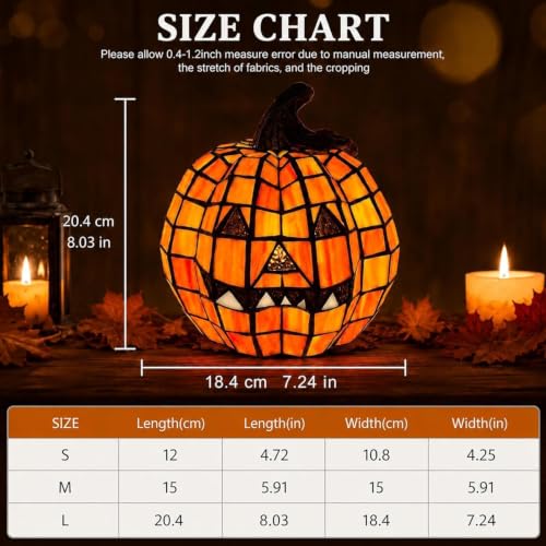 Halloween Lamp Stained Glass Pumpkin Lamp Tiffany Style Halloween Decorations for Home HolidayParty