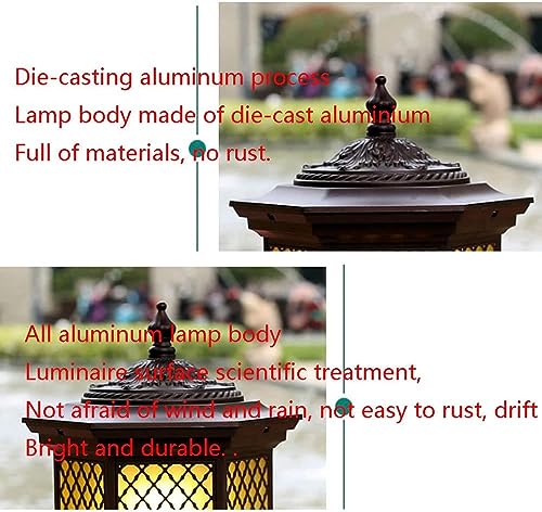 Waterproof Ip54 Post Light Fixture Vintage Outdoor Pillar Light Lawn Lamp Street Light Post Cap Light for Villaswalled Gardens Square Fence Outdoor Column Lamp
