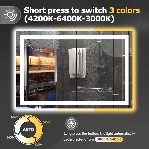 48"X32" LED Bathroom Mirror with Lights