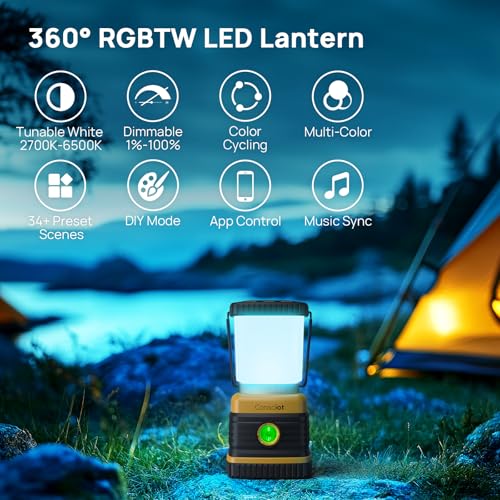 Smart RGBTW Battery Powered LED Lantern with APP Control