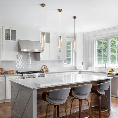 Lighting Modern Crystal Pendant Lights Kitchen Island Gold Pendant Light Bubble Glass Hanging Light Fixture Brushed Brass Ceiling Hanging Lighting Fixture for Dining Room Living Room