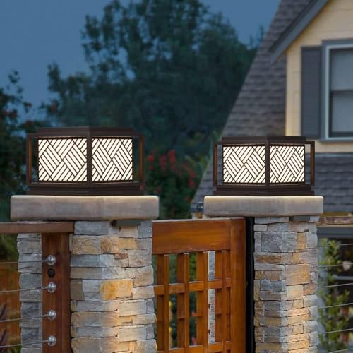Ip65 Square Waterproof Outdoor Pillar Light Column Lamp Exterior Rain Proof Acrylic Post Lanterns Patiofor Outdoor Lighting Products