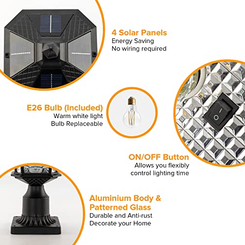 Outdoor Solar Lamp Post Light with Pier Mount Base