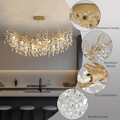 Rectangle Crystal Tree Branch Chandelier