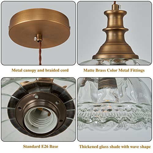 Glass Pendant Lights Modern Pendant Lighting Fixtures Hanging Lamp Brushed Finish Hanging Light Fixture for Kitchen Island Bedroom Dining Room Coffee Shop Hallway 2 Pack (2 Count)
