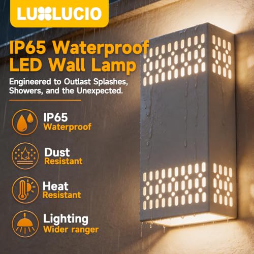 10.2" White Indoor Outdoor Hardwired LED Wall Sconce (White - Cutout Design / 2 pack)