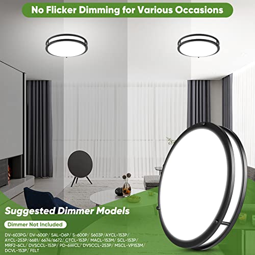 2 Pack 36W LED Ceiling Lights Black (2 Count)