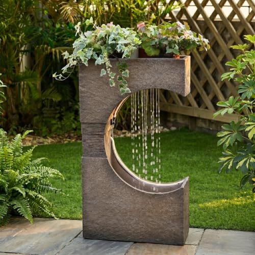 28H Modern Outdoor Water Fountain with LED Light