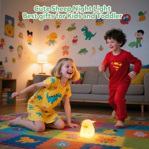 Cute White Sheep Night Light for Kids