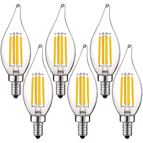 Vintage Candelabra LED Bulb 60W Equivalent (6 Count)