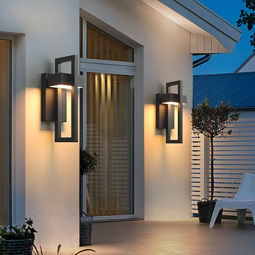 Outdoor Wall Lights Modern LED Exterior Lighting Fixtures (2 Count)
