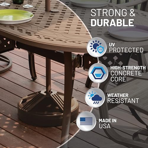Durable Fillable Umbrella Base Designed to be Used with a Patio Table 3.5 pounds