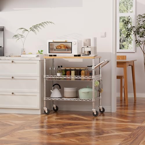 3 Tier Rolling Kitchen Carts with Wheels