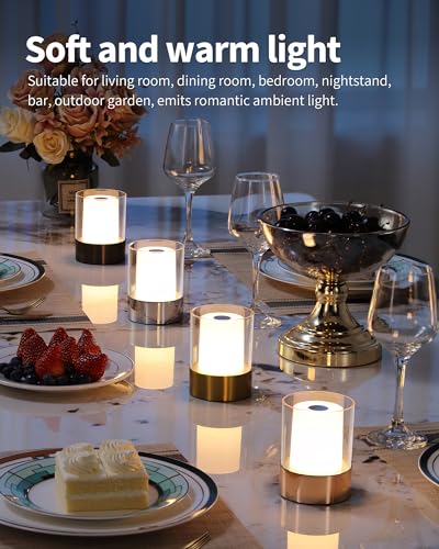 4" Black Cordless Table Lamp Set of 2 (2 Count)